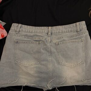 SHEIN Light Blue Denim Midi Skirt